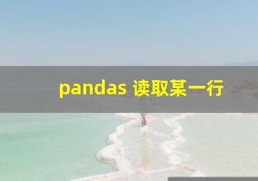 pandas 读取某一行